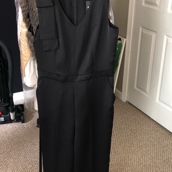 Black Satin Jumpsuit - Picture 1 of 3